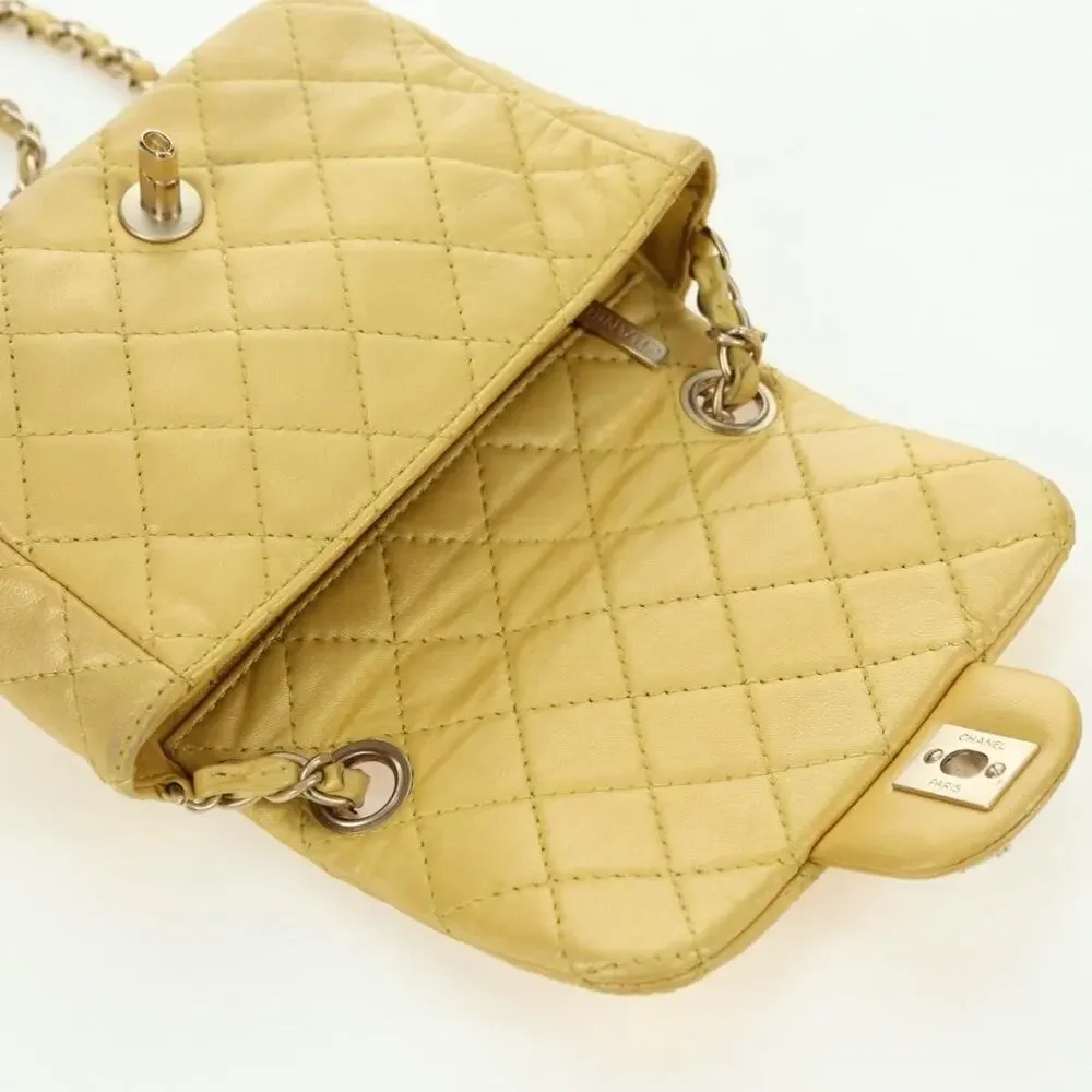 Chanel Mini Matelasse Lambskin 16 Chain Shoulder Bag Yellow Gold